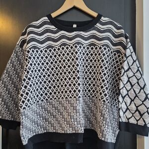 Antonio Marras Black and White Patterned Sweater